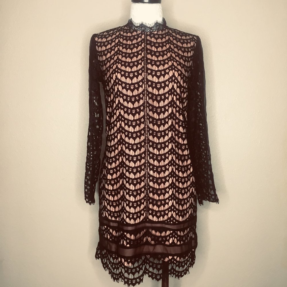 ADELYN RAE Black Lace Dress